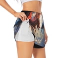 thumbnail image 3 of Lsque Cloud Red And Blue Dragon Printed Women's Running Shorts with Liner Pockets,Elastic Quick Dry Workout Athletic Gym Yoga Shorts,Womens High Waist Shorts-XX-Large, 3 of 9