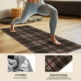 thumbnail image 4 of Brown Beige Checkerboard Checkered Pattern Hot Yoga Mat Towel Non Slip for Hot Yoga - Quick-Drying Yoga Mat Cover with 4 Corner Pockets with Travel Bag - Hot Yoga Towel Non Slip 70"x26", 4 of 6