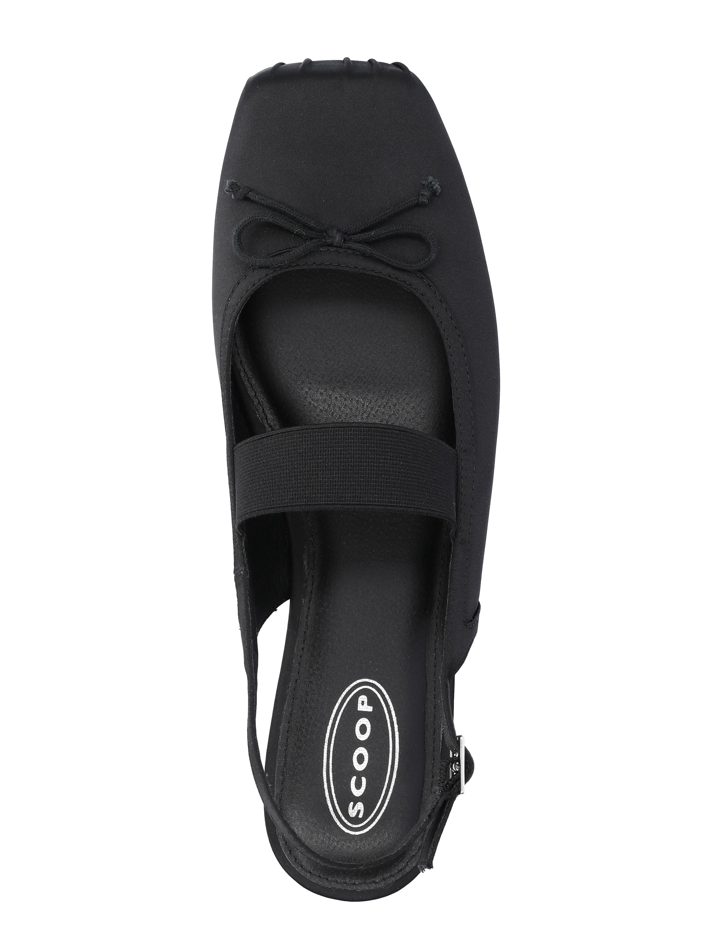 Scoop Women's Satin Slingback Mary Jane Pleated Toe Ballet Flats