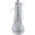 thumbnail image 4 of Women's Lace Up Ankle Boots Round Toe Mid-Calf Boot Lace-Up Side Zipper Classic Combat Fall Winter Military Booties, 4 of 5