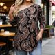 thumbnail image 1 of TaTaai Printed Blouse Elegant Flowy Women's Plus Size Fashion Off-Shoulder 3/4 Sleeve All Season Casual Semi-Formal Top Gift, 1 of 6