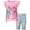 Pink, variant on My Little Pony Rainbow Dash & Pinkie Pie Toddler Girls T-Shirt and Bike Shorts Outfit Set, Pink, 4T