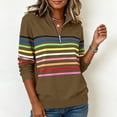 thumbnail image 6 of DIOAZUD Women's 1/4 Zip Pullover Sweatshirts Striped Stand Collar Long Sleeve Sweatshirt Casual Fall Tops for Daily Wear, 6 of 7
