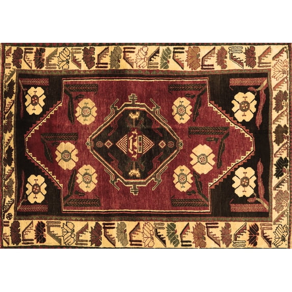 Ahgly Company Indoor Rectangle Persian Brown Traditional Area Rugs, 4' x 6'