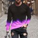 thumbnail image 1 of Blusas y camisas de manga larga con cuello redondo para hombre, blusa informal de manga larga con cuello redondo y estampado., 1 of 3