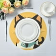 thumbnail image 5 of 15.4inch Round Placemats, DIY Printing Design, Suitable for Kitchen, Table Party Decoration Kittens Eat Fish, 5 of 7