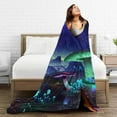 thumbnail image 7 of SPXUBZ Mushroom Blanket Galaxy Space Fantasy Plant Print Throw Black Blanket Lightweight Warm for Sofa Chair Bed Office 50"x60", 7 of 7