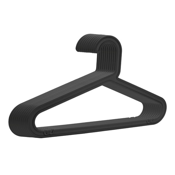 Unique Bargains Plastic Pants Hangers Durable Space Saving Clothes Hangers 10 Pcs Black