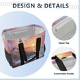 thumbnail image 4 of Large Hand-Held Storage Bag Kitchen Reusable Grocery Bags， Travel Tote Bags， Waterproof Tote，Laundry Bag，Beach Bag， Pool Bag Sunset Lighthouse, 4 of 8