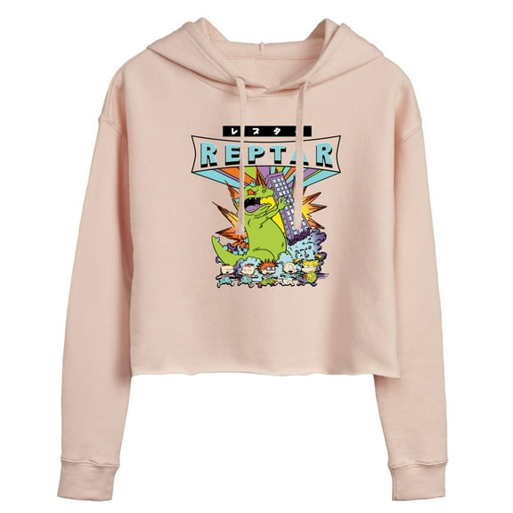 Rugrats - Reptar Wretch - Juniors Cropped Pullover Hoodie