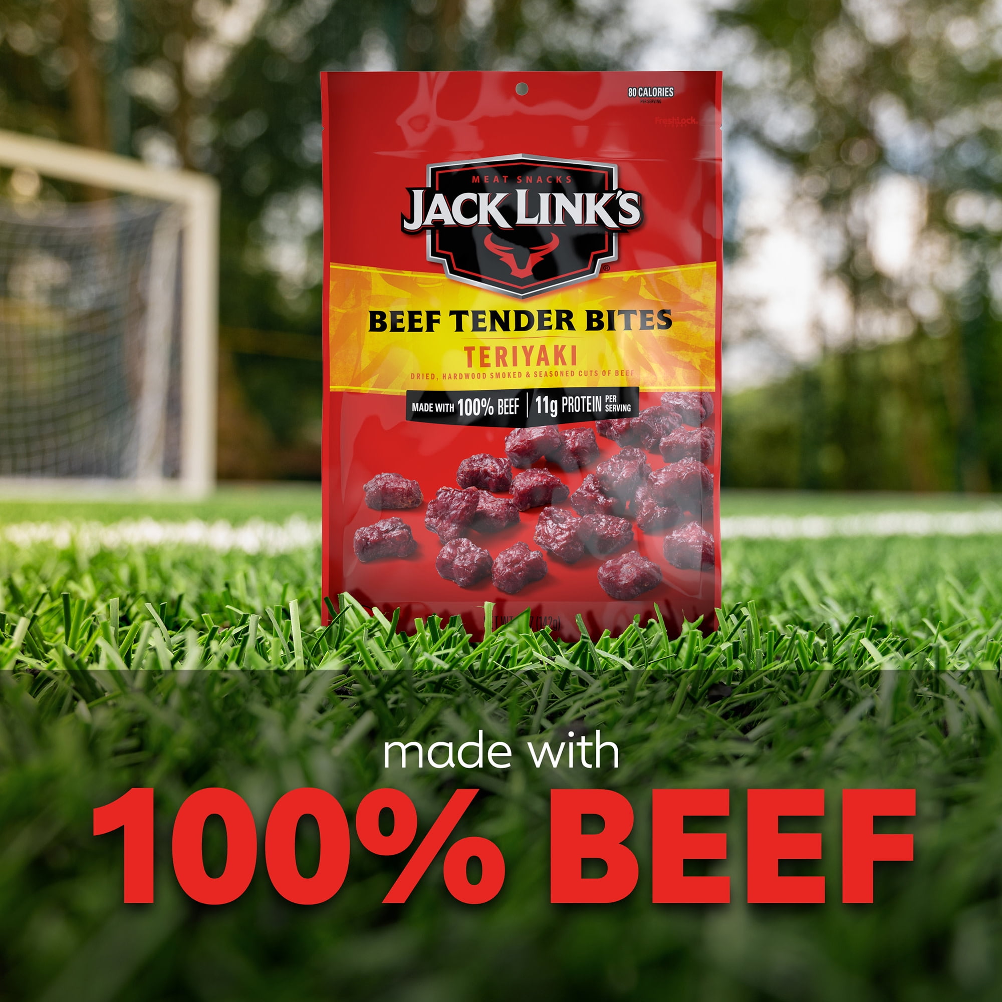 (8 pack) Jack Link’s Teriyaki Beef Tender Bites, Made with 100% Beef, 5 Ounce, Resealable Bag