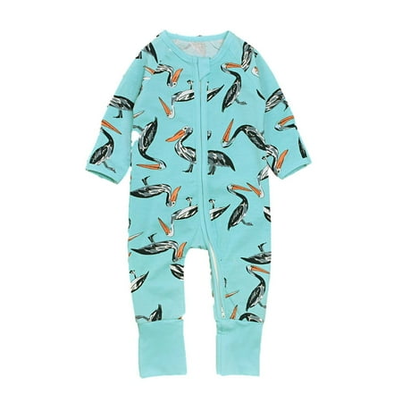 

Honeeladyy Winter Newborn Baby Boys Girls Long-sleeve Cartoon Romper Jumpsuit Clothes Outfits Mint Green Clearance under 5$