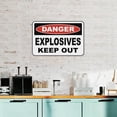 thumbnail image 4 of Danger Explosives Keep Out Sign 8"x12" - Aluminum Tin Warning for Home Outdoor Garden, High-Visibility Hazard Decor for Restricted Area, 4 of 8