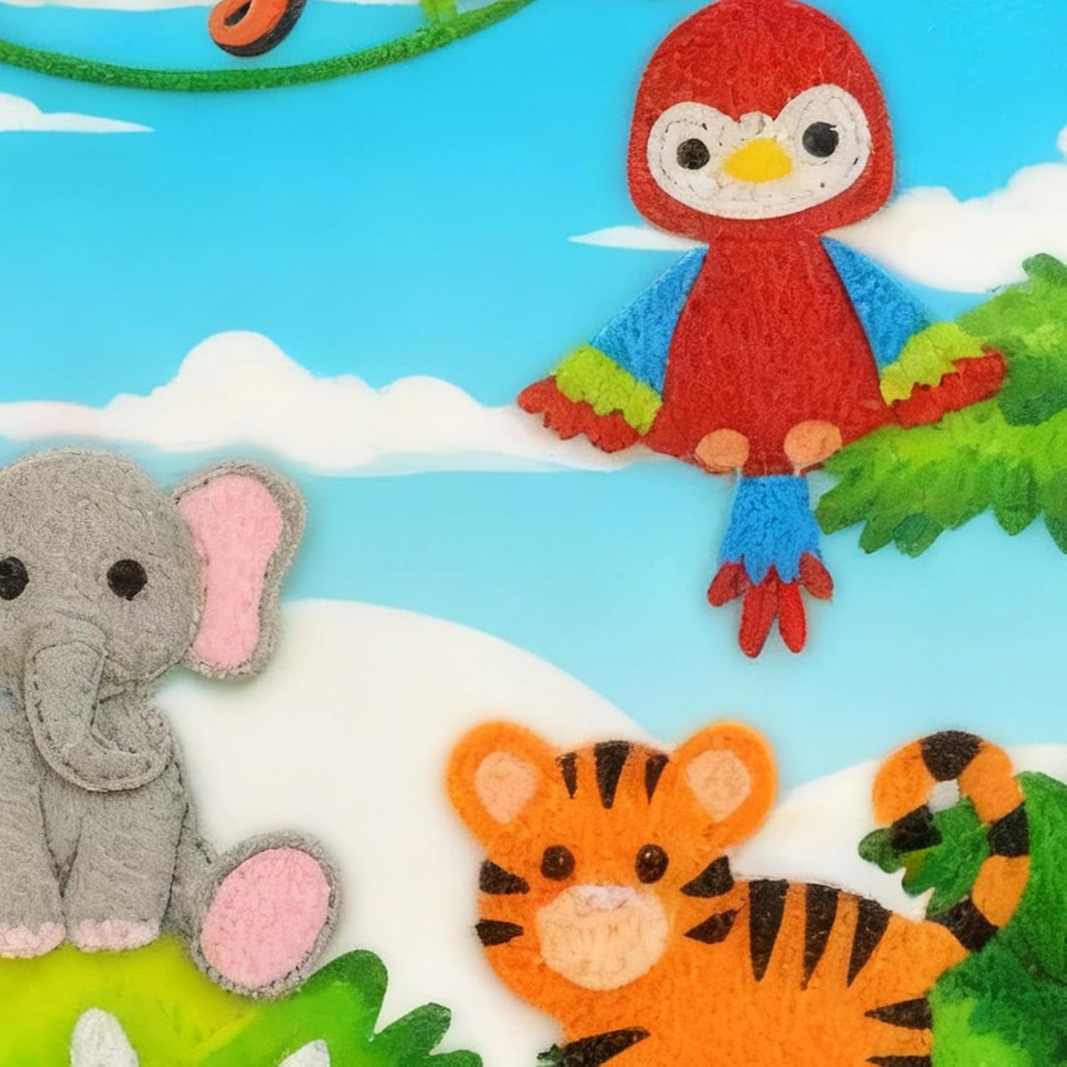 Twiggle Stuff Sewing Kit, Safari Jungle Animals Sewing Craft Kit DIY, Educational Wild Animal Craft Set for Birthday Gift (8-Piece Set)