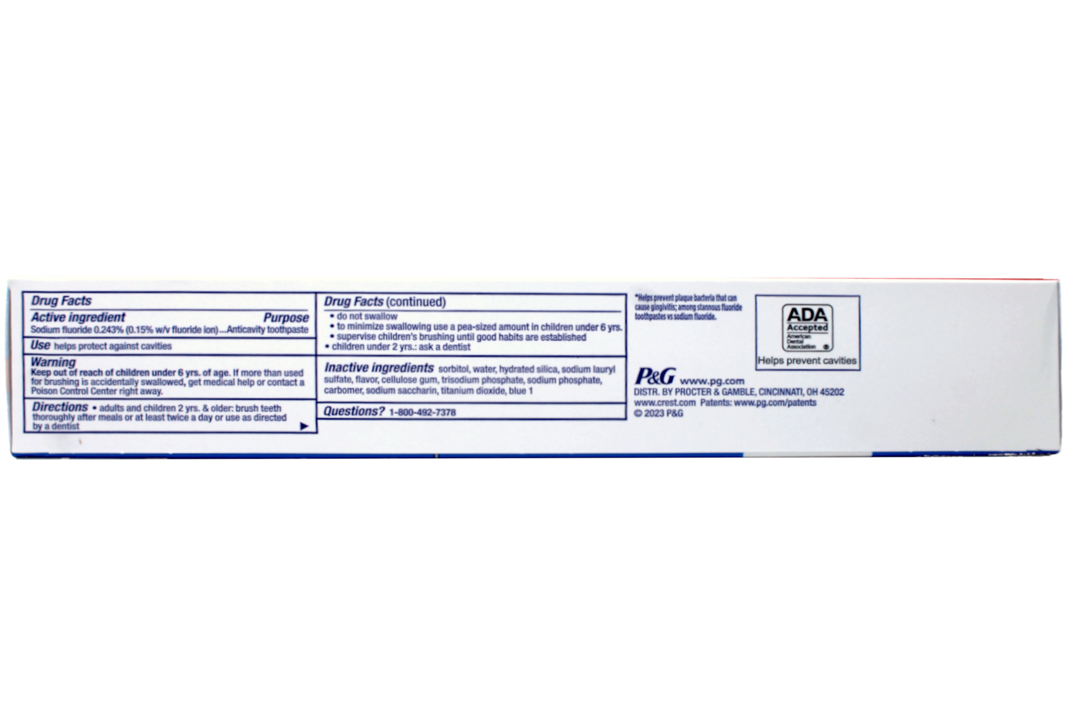 CrestFluoride Cavity Protection Toothpaste, TSF6&nbsp;8.2 Ounce (4 Pack), Regular Paste, Bulk Toothpaste