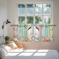 thumbnail image 3 of Easter Tier Curtains 24 Inch Length, Spring Colorful Bunny Eggs Flower Wood Grain Cafe Short Curtains for Bathroom Over Sink, Small Kitchen Curtain Light Filtering Tiered Drapes 2 Panels 27.5"Wx24"L, 3 of 8