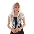 thumbnail image 3 of Mass Veil Triangle Mantilla Cathedral Head Covering Chapel Veil Lace Shawl Latin Scarf, 3 of 8