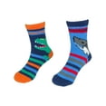 thumbnail image 4 of Jefferies Socks Kids Socks, 2 Pack Crew Non-Skid Fuzzy Shark Dinosaur Slipper Socks, Sizes XS-S, 4 of 5