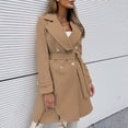 thumbnail image 2 of Viikei Women Coats Clearance Women's Autumn and Winter Temperament Slim Solid Color Woolen Coat, 2 of 6