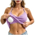 thumbnail image 2 of Tqcoqu Camisole with Built in Bra for Women,V neck Halter Tank Tops Fit Undershirts,Purple Women's S-XXL, 2 of 9