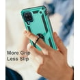 thumbnail image 2 of Wekity Galaxy A12 Case with Tempered Glass Screen Protector and Grip Ring Kickstand, Military Grade Protective Cover Magnetic Finger Loop Stand Phone Cases Compatible for Samsung Galaxy A12, Blue, 2 of 5