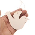 thumbnail image 4 of 10 piezas de adornos para árbol de Navidad, etiquetas de formas de madera vacías sin terminar naturales con, 4 of 9