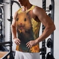 thumbnail image 5 of Daiia Cute Sunflower Guinea Pig Printed Men's Quick Dry Fit Muscle Tank Top Slim-Fit Tank Workout Tank Top Lightweight Sports Tank Top-Large, 5 of 7