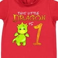 thumbnail image 3 of Inktastic Dragon 1st Birthday Turning One Baby Fleece Romper, 3 of 4