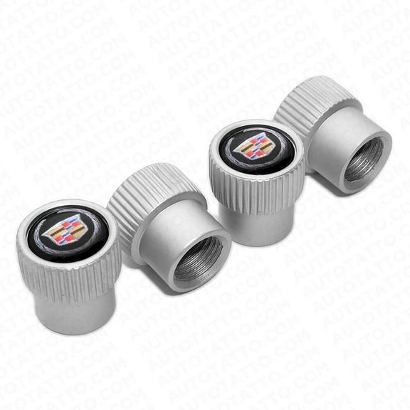 4x Universal Fit Cadillac Car Wheels Tire Air Valve Caps Stem Dust Cover Silver