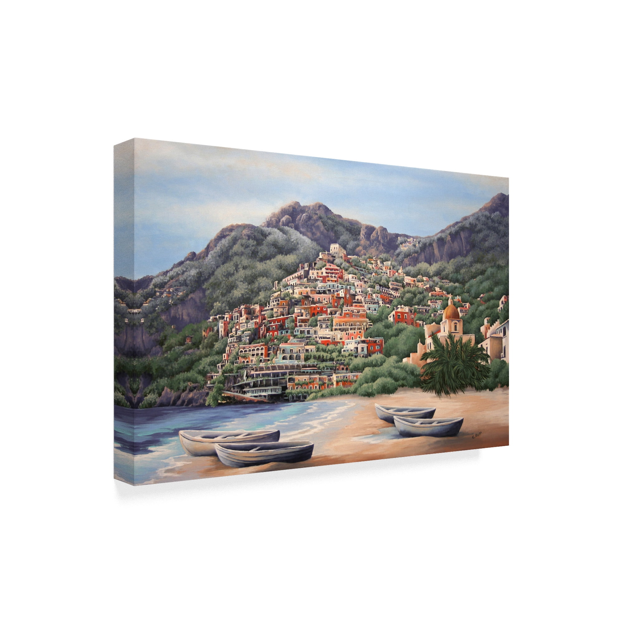 Trademark Fine Art 'Amalfi Coast Line' Canvas Art by Carol J Rupp