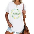 thumbnail image 3 of EGNMCR Shirts for Women Fashion Easter Printed Short Sleeve Crew Neck Casual Loose T-shirt Pullover Blouse Tops Spring/Summer Sale Clearance, 3 of 5