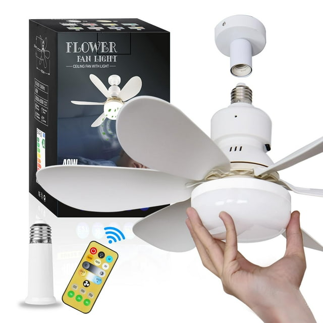 Ventilador de techo RRDEFSD con luz de 52 cm con mando a distancia