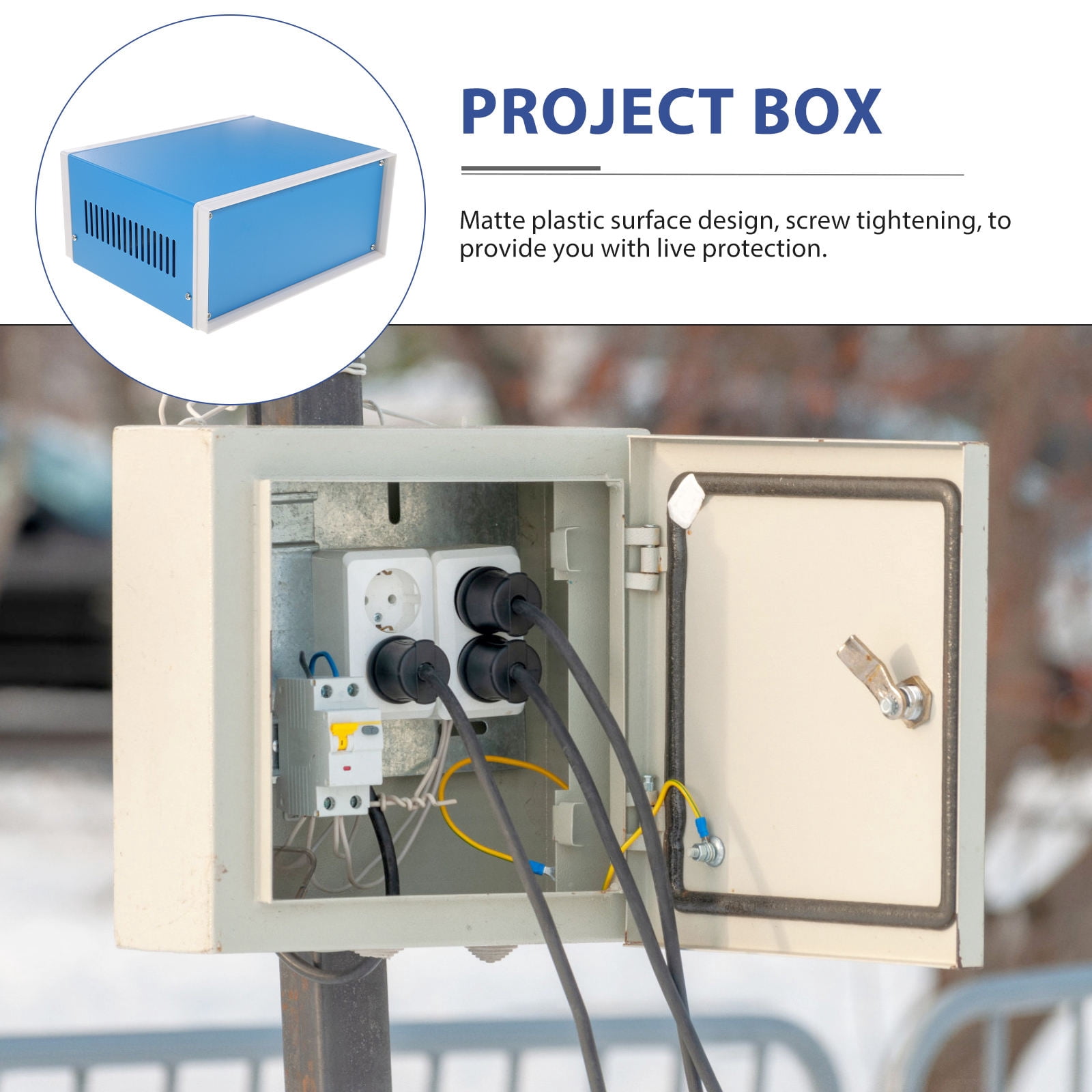 BEADCEST 2Pcs Outdoor Junction Box Metal Enclosure with Dual Wiring Ports for Electronics