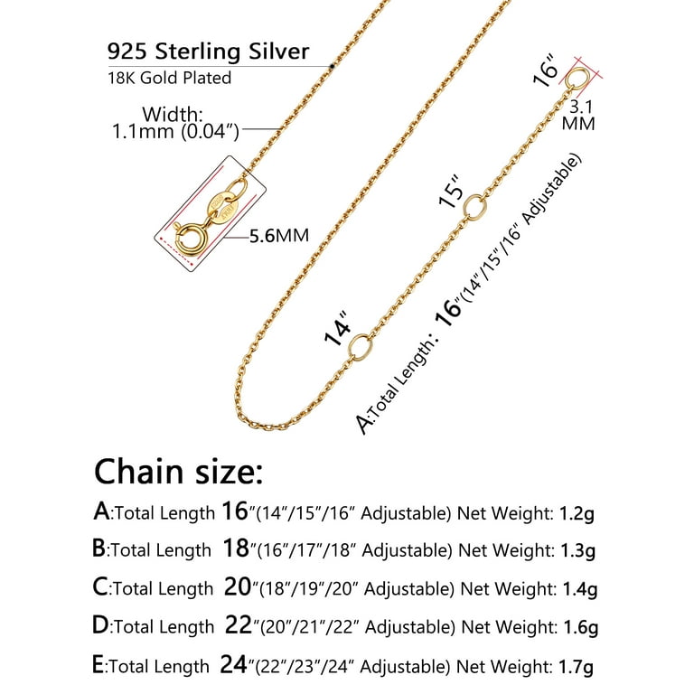 Gold-Plated Sterling Silver 1.1mm 18 Gold-Plated Sterling Silver 1.1mm 18