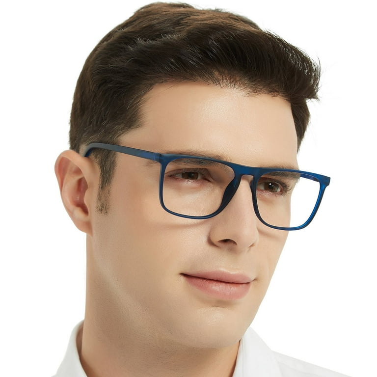 MARE AZZURO Blue Light Blocking Computer Glasses Men Large 3.0 Readers 0  1.0 1.25 1.5 1.75 2.0 2.25 2.5 2.75 3.0 3.5 4.0 5.0 6.0 (Matt blue, 3.00)