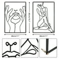thumbnail image 2 of Black Wall Decor Set of 3, Minimalist Abstract Female Single Line Home Hanging Wall Art Sculptures, 2 of 9