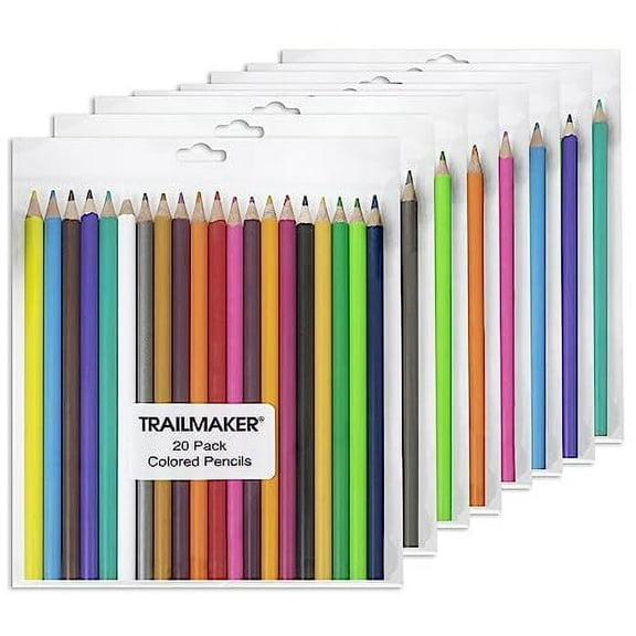 100 Pack of Bulk Wholesale Colored Pencils Containing 20 Colored Pencils Per Pack for School, Classrooms and Students - 2,000 Colored Pencil Count