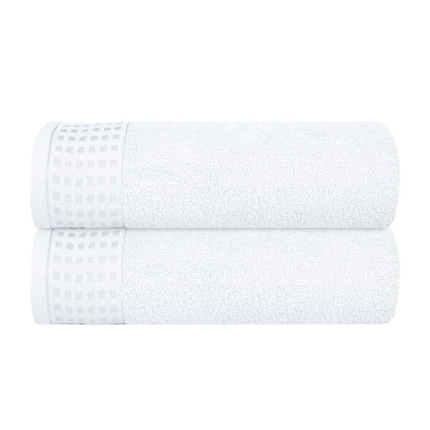 Juego de toallas de baño GLAMBURG, 100% algodón, 70 x 140 cm, 2 unidades, color blanco