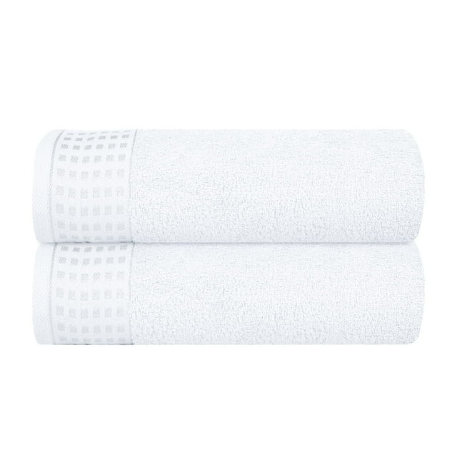 Juego de toallas de baño GLAMBURG, 100% algodón, 70 x 140 cm, 2 unidades, color blanco