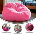 thumbnail image 4 of Flash Furniture Duncan Oversized Solid Light Pink Refillable Bean Bag Chair for All Ages, 4 of 14