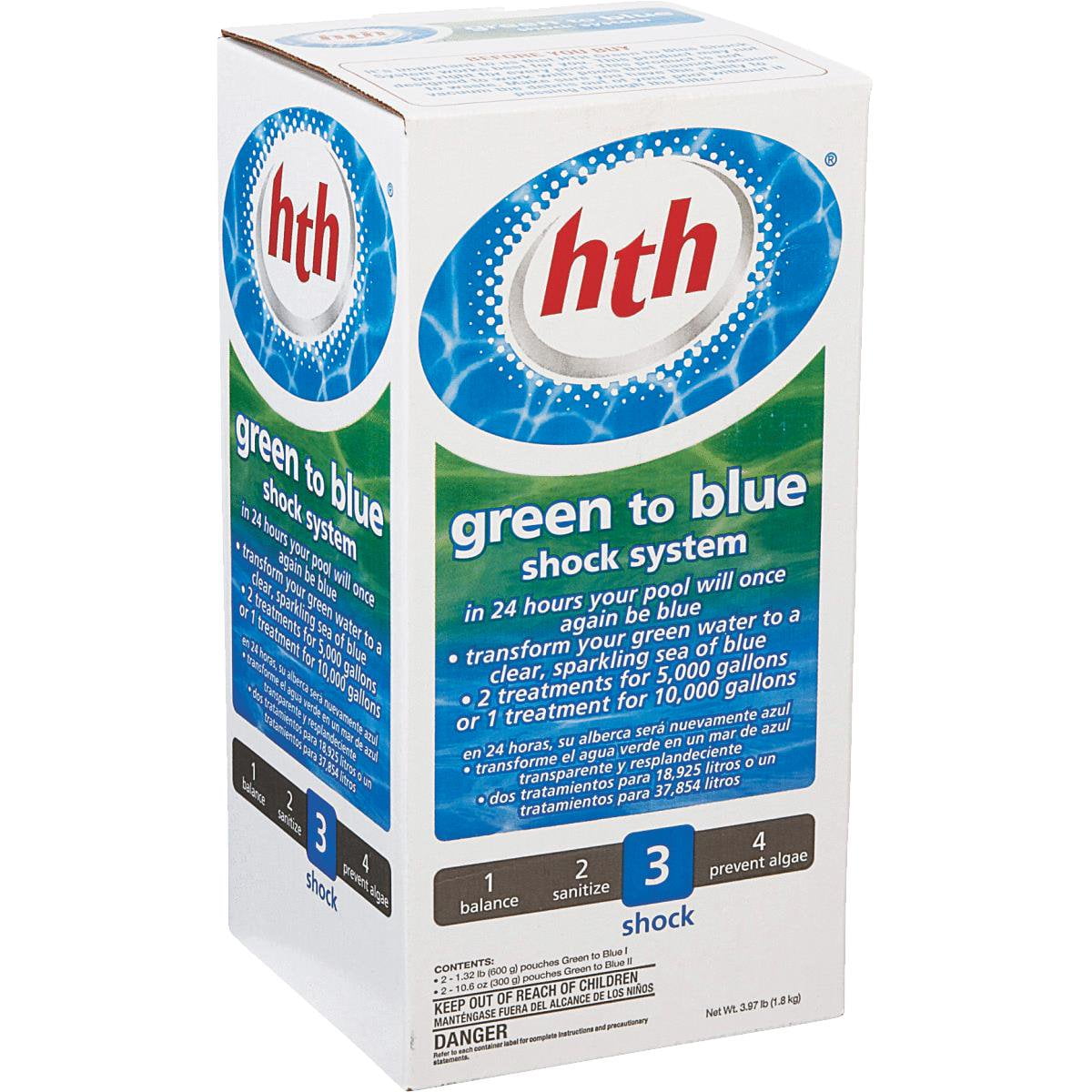 hth super green to blue pool shock treatment system hth super green to blue pool shock treatment system