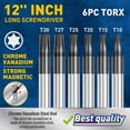 thumbnail image 4 of Juego de destornilladores Amartisan Extra Long Torx 6 piezas T10 - T30, 4 of 8