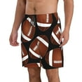 thumbnail image 2 of Bixox Men's Brown Football On Black printing Casual Classic Fit Short Summer Beach Shorts, 2 of 6