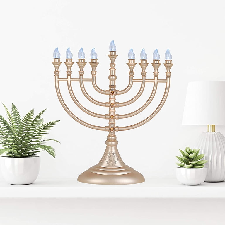 Aviv Judaica LED Electric Menorah, Gold, Battery or USB photo 4