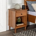 thumbnail image 2 of Pemberly Row Mid-Century Solid Wood Bedroom Nightstand in White (Set of 2), 2 of 7