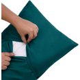 thumbnail image 3 of Vedanta Home Collection European Square Pinch Pillow Shams Set of 2 Teal Blue 600 Thread Count 100% Natural Cotton Pack of Two Euro 22''x 22'' Pillow Shams Decorative, 3 of 5