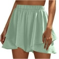 thumbnail image 1 of KIHOUT Short Skirt for Women Women's Summer High Waisted Solid Color Multi-layer Ruffled Fashion Shorts, Size S-2XL, 1 of 5