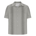thumbnail image 6 of Momasggi Hawaiian Shirts for Men Cotton Linen Short Sleeve Button Down Shirt Loose Breathable Beach Shirts Big and Tall Vacation Tops Gray 4XL, 6 of 6