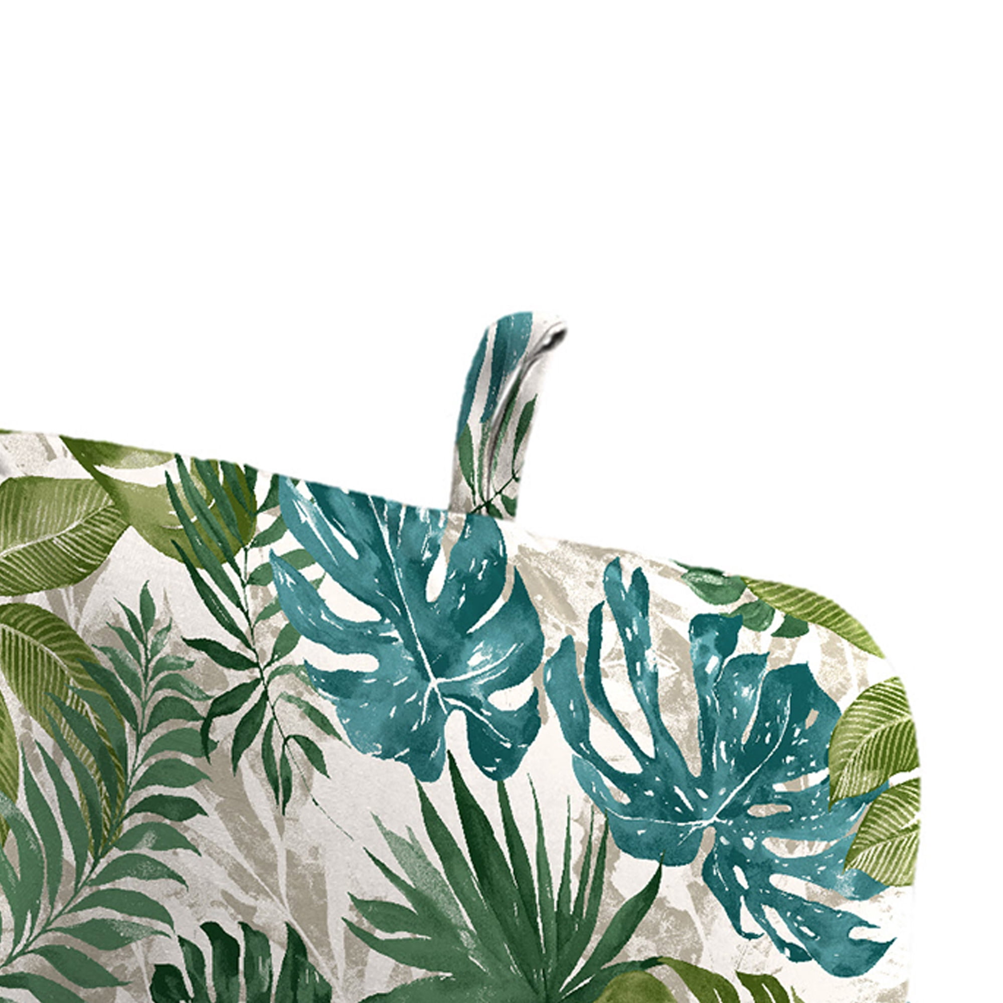 Jordan Manufacturing 45" x 22" Piermont Palm Multicolor Leaves Rectangular Outdoor Chair Cushion with Ties and Hanger Loop (2 Pack)