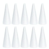 Arborister 10pcs 18.5cm Cones White Foam Cone Crafts Geometric Shapes Diy Polystyrene Christmas Goodie Bag Stuffer Gift Favors
